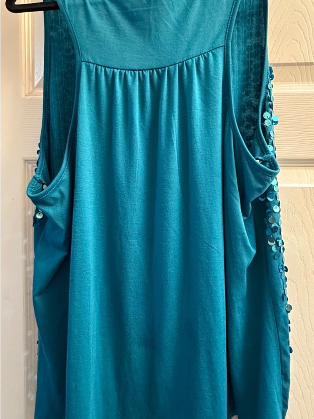 Eyeshadow Turquoise Sequin Tank Top - Picture 5 of 6